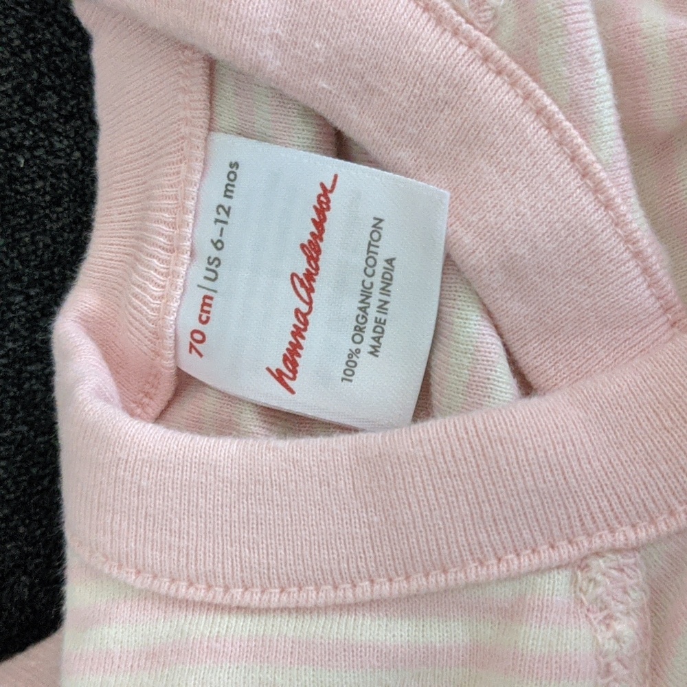 Organic Hanna Andersson Lot. 2 Pink bodysuit &;pants sets! 70-75cm 12 months - Picture 3 of 5